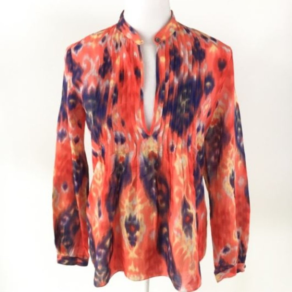 Theory Ikat silk cotton blouse